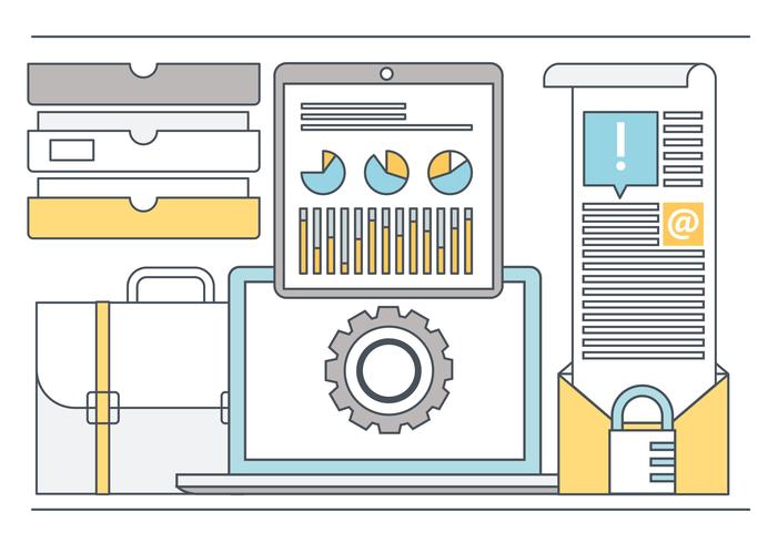 Vector Line Art Flat Design Elements and Accessories