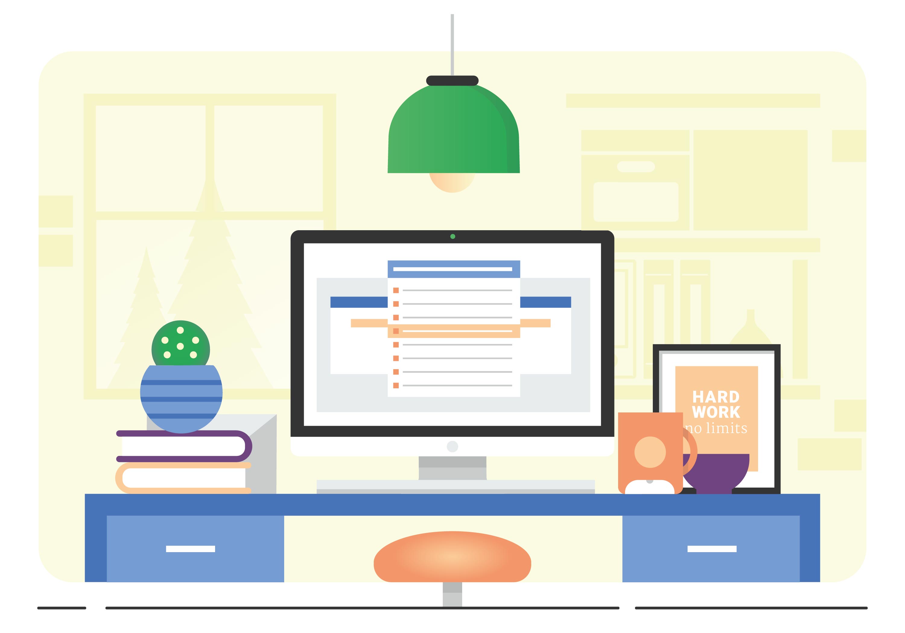 Vector Designer's Desktop Illustration 225459 Vector Art at Vecteezy