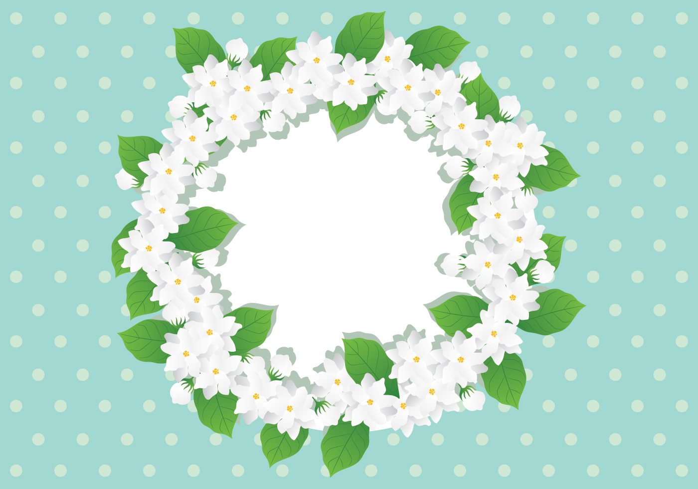 Jasmine Flower Wreath - Download Free Vectors, Clipart ...