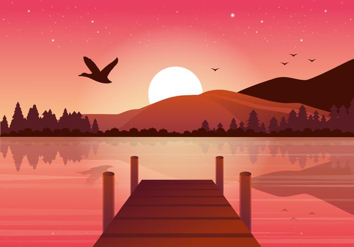 Vector hermoso paisaje ilustración