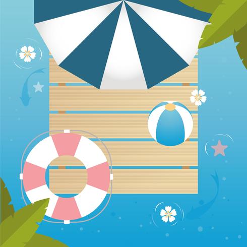 Vector Top view Beautiful Summer Illustration