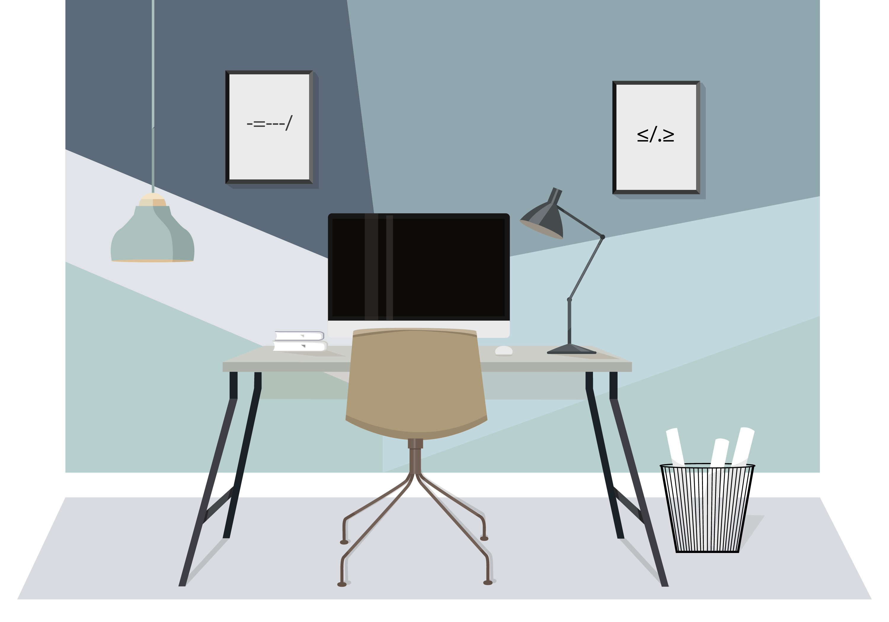 Vector Designer's Desk Illustration 225507 Vector Art at Vecteezy