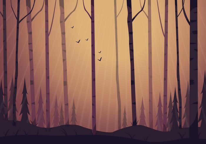 Ilustración del paisaje del bosque del vector