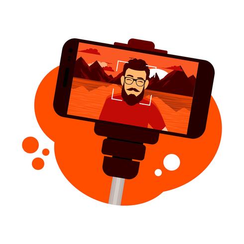 vector de palo selfie