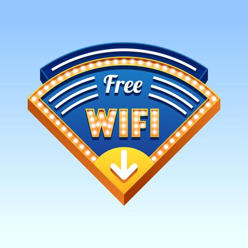 VIntage Sign Free Wifi Vector