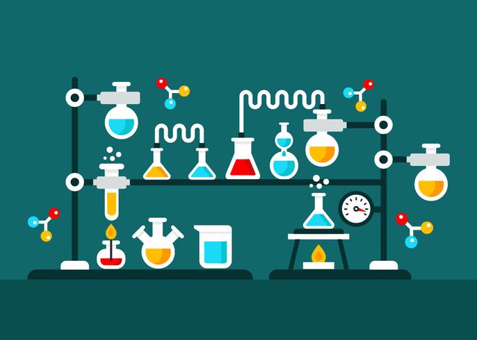 Chemistry Experiment Vector Illustration