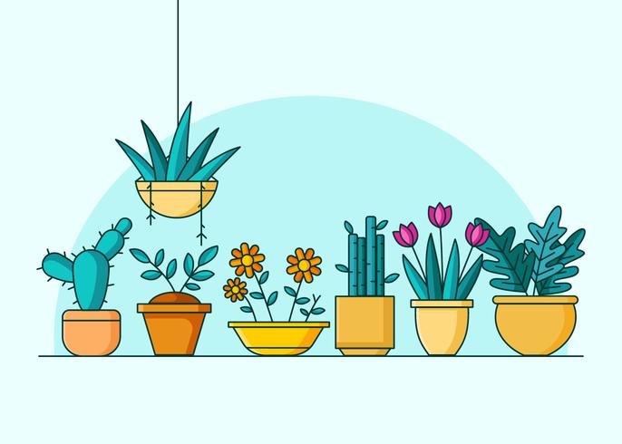 House Plant With Pot Vector