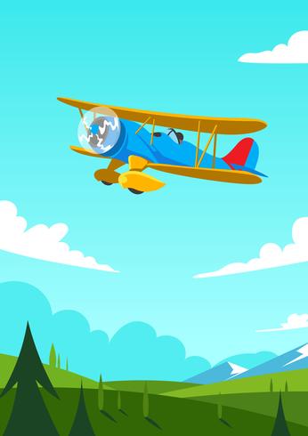 Biplane Illustration vector