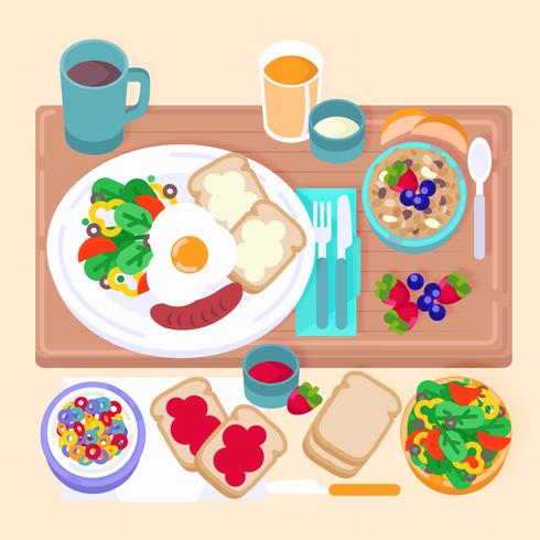 Ilustración de desayuno Vector