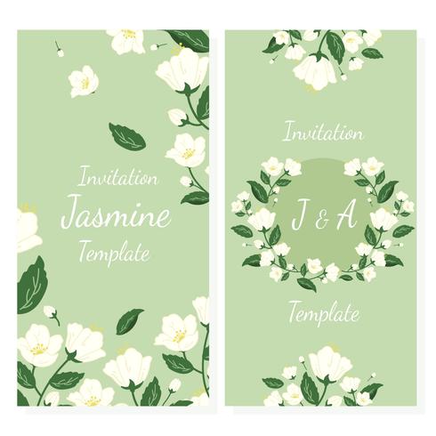Invitation With Jasmine Vector Art At Vecteezy