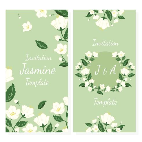 Invitation With jasmine  vector