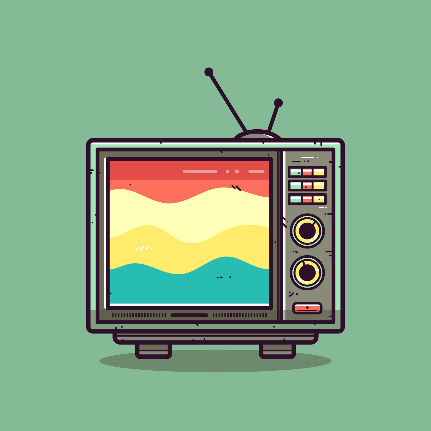 Retro Television Set Vector 225950 Vector Art at Vecteezy