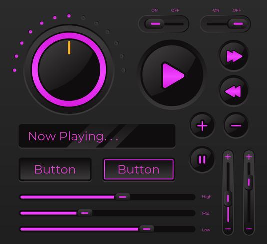 Modern Audio UI Control vector