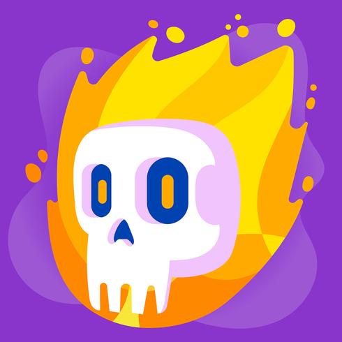 Ilustración de calavera llameante vector