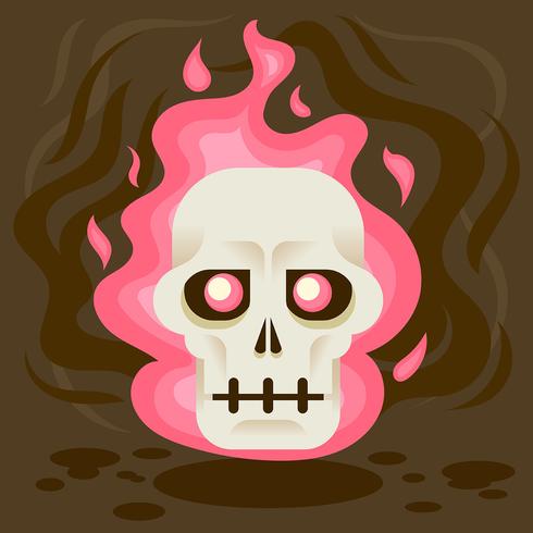 Ilustración de calavera llameante vector