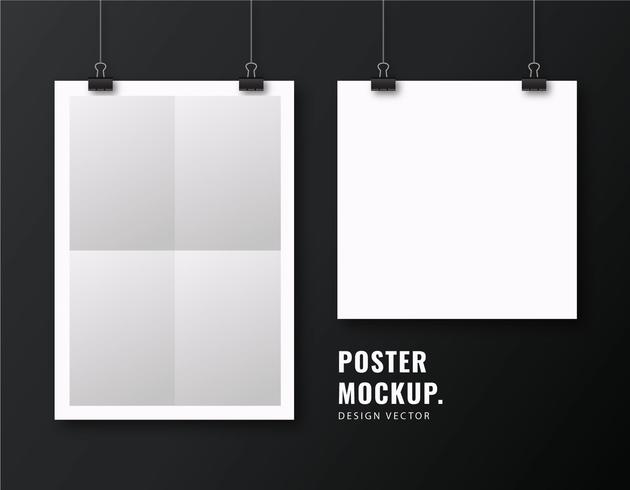 White Poster Mockup Template vector