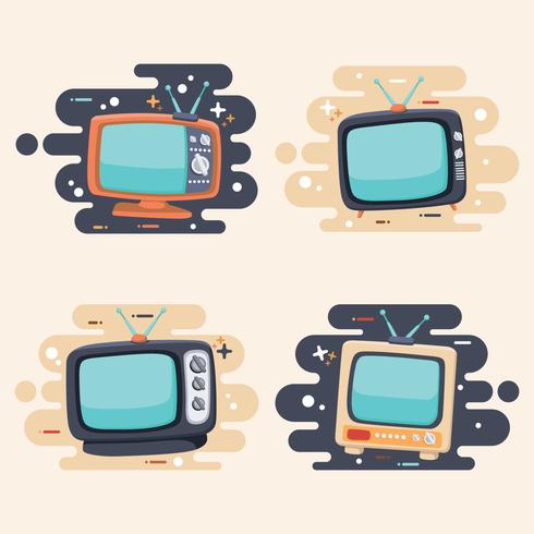 Retro Televison Set Vector Art At Vecteezy