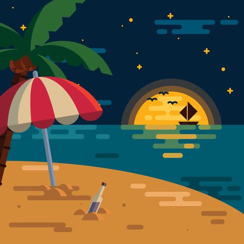 Night Time Beach vector