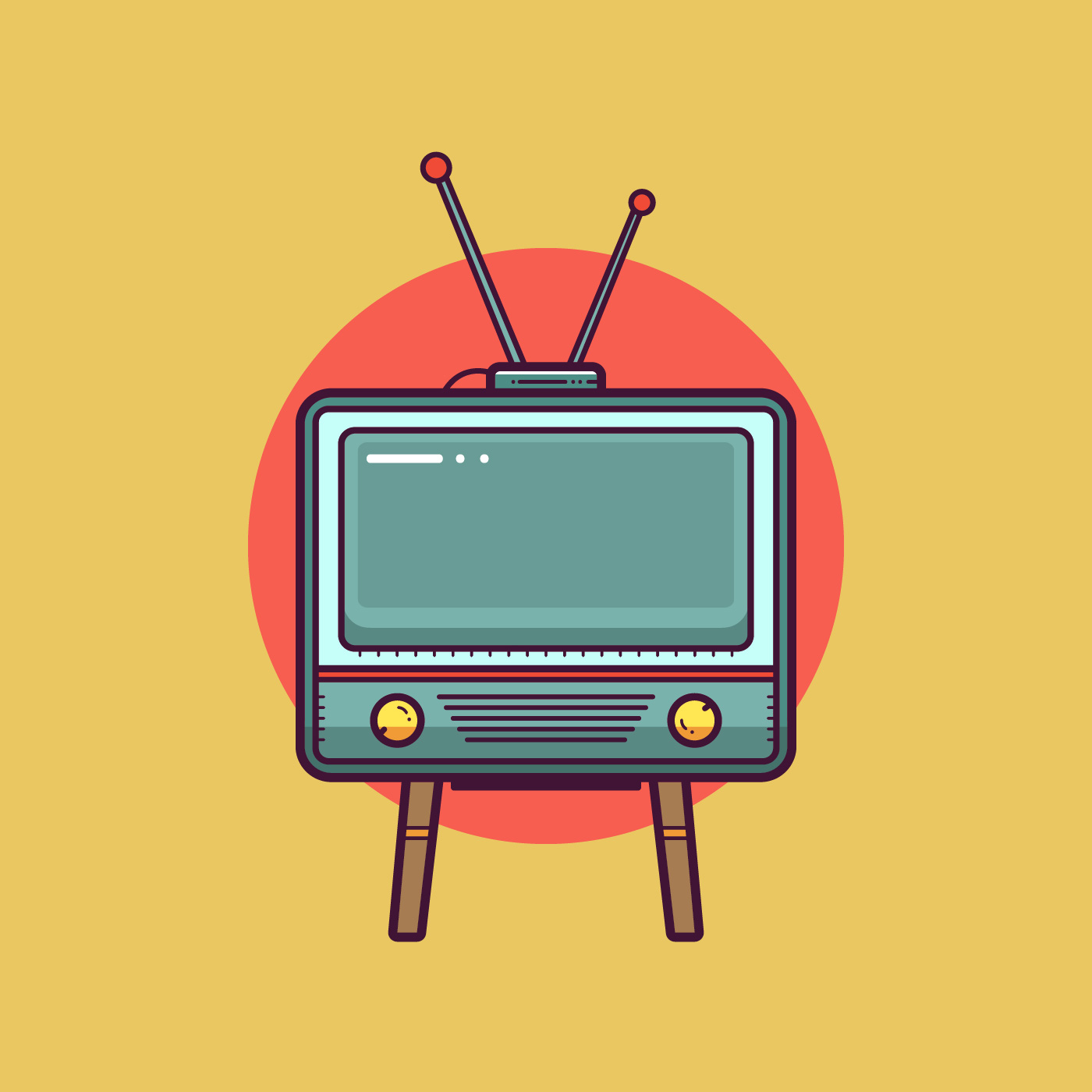 Retro Television Set Vector 226010 - Download Free Vectors, Clipart