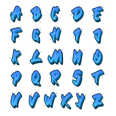 Flat Graffiti Alphabet Collection vector