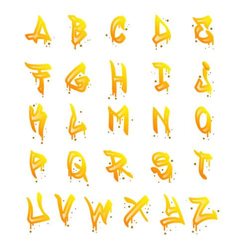 Flat Graffiti Alphabet Collection vector