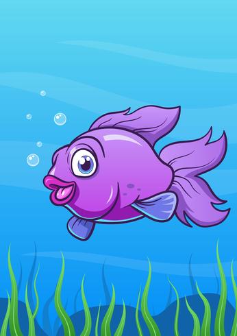 Sonrisa de dibujos animados de pescado vector