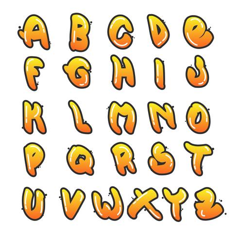 Flat Graffiti Alphabet Collection vector