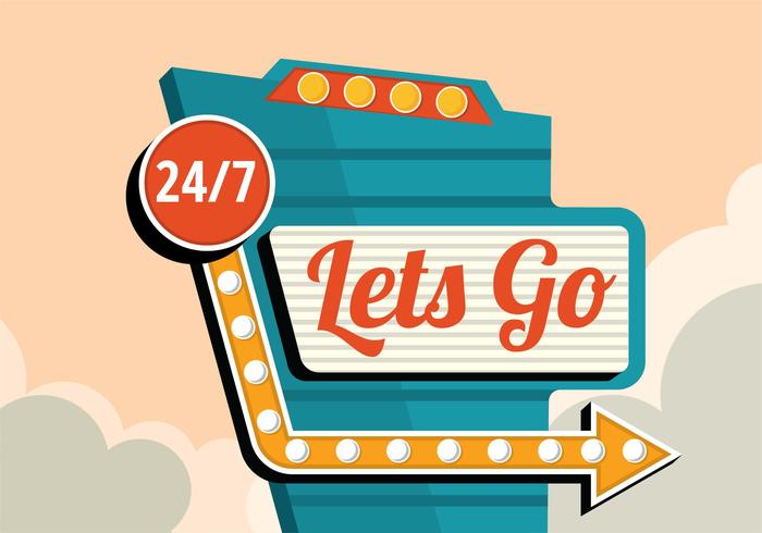 Let's Go Vintage Sign vector