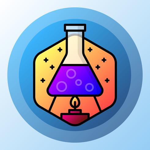 Icono de la tecnología de ciencia frasco de química vector