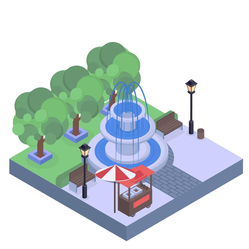 Vector Isometric Park 226150 Vector Art at Vecteezy