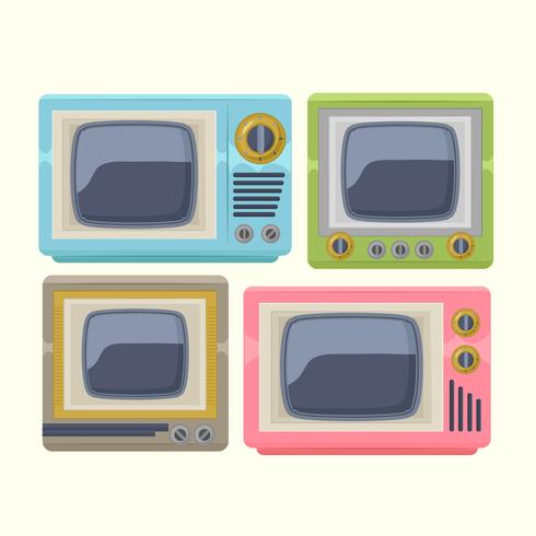 Conjunto de televisión retro vector