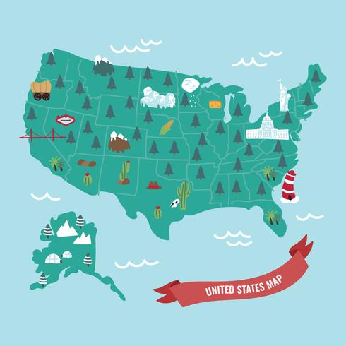Colorful United States Map vector