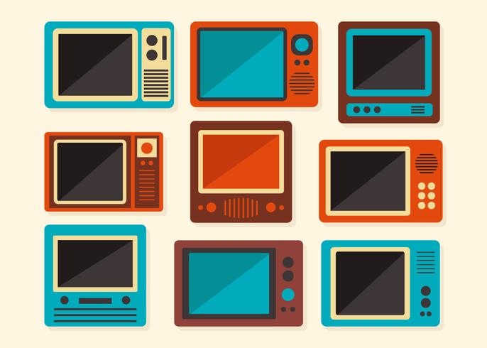 Vector de televisión retro viejo