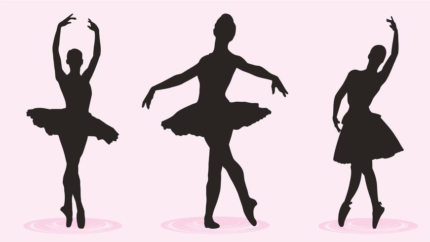 Ballerina in dress and pointe shoes. Silhouette. Dancer. 5235071 Vector Art  at Vecteezy