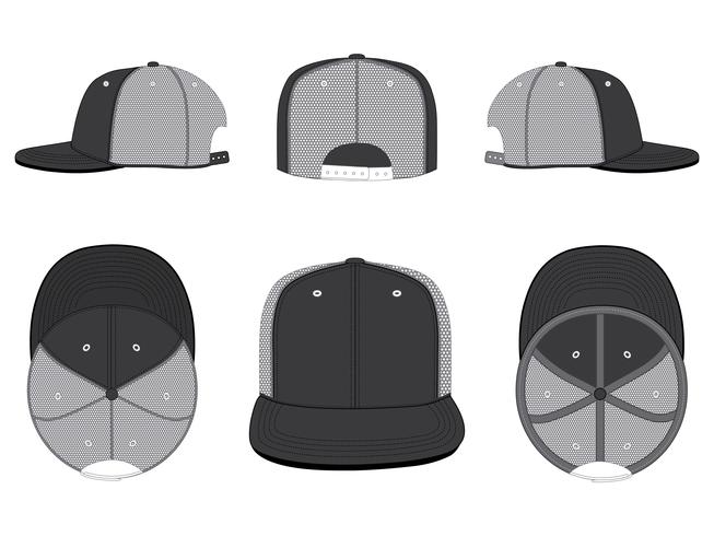 Trucker Mesh Hat Template Vector