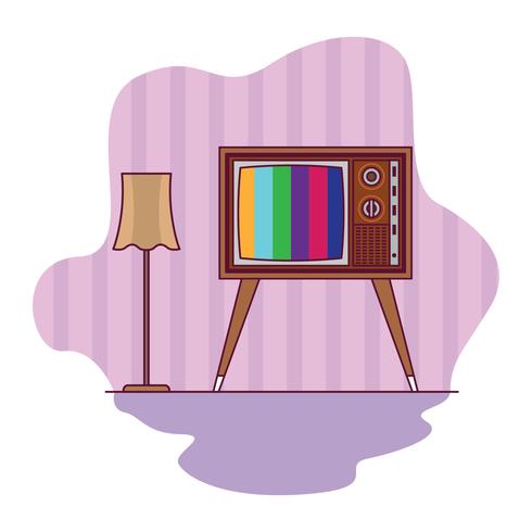 Ilustración de vector de televisión retro