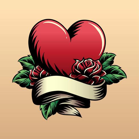 Vector del tatuaje del corazón