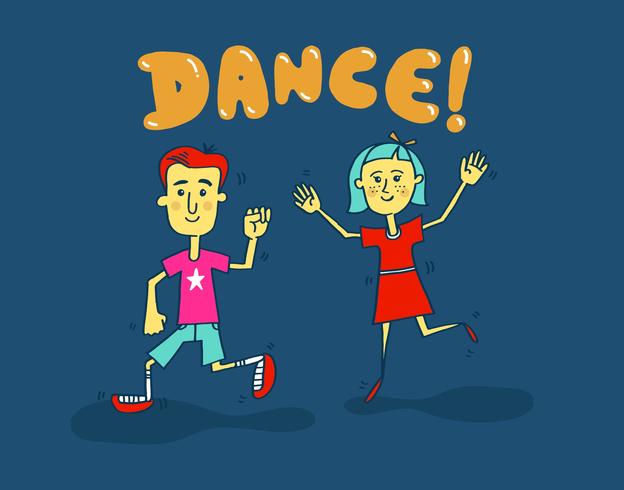 kids dancing vector