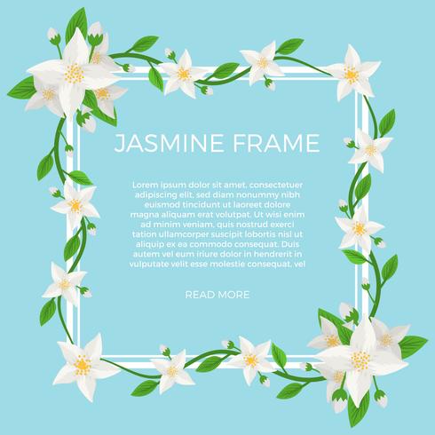 Flat Jasmine Flower Background Template Vector