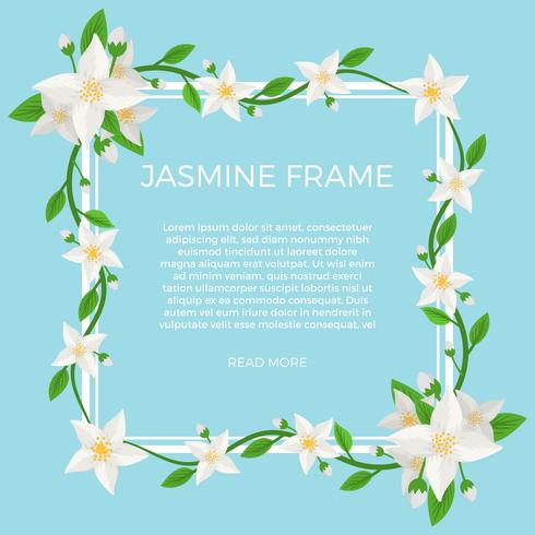 Flat Jasmine Flower Background Vector de la plantilla