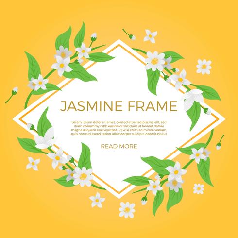 Flat Jasmine Flower Background Vector de la plantilla