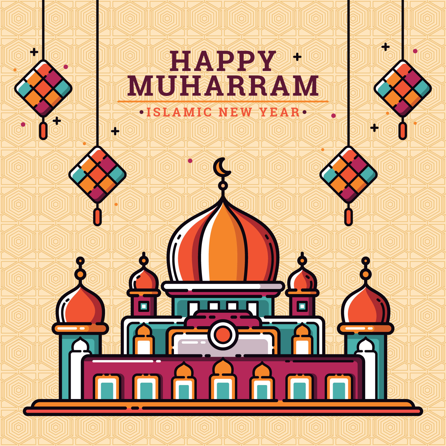 Islamic New Year Vector Clipart