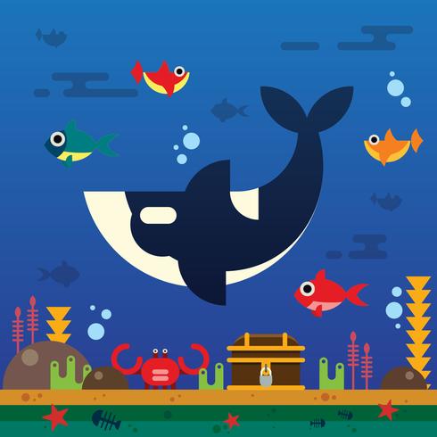 Killer Whales Below the Sea vector