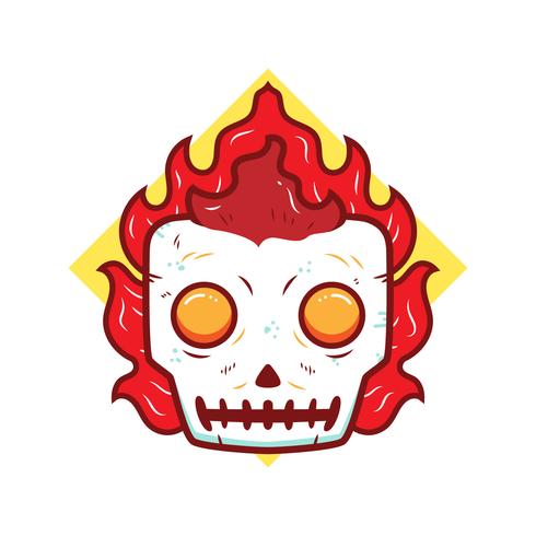 vector de calavera llameante