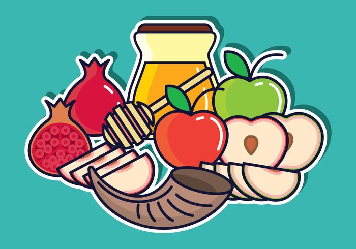 Rosh Hashanah Vector Illustration