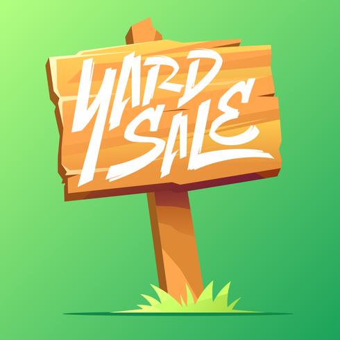 Wooden Board Yard Sale Sign Vector