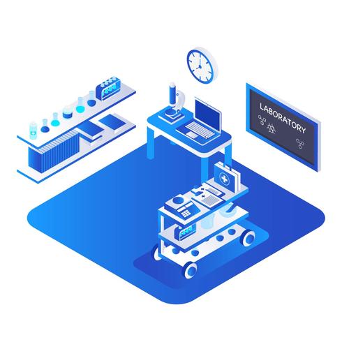 Ilustración de Vector Isométrico de Laboratorio de Ciencias