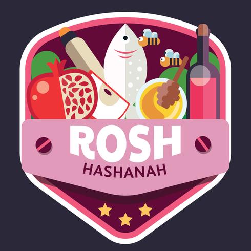 Diseño vectorial de Rosh Hashaná Badge vector