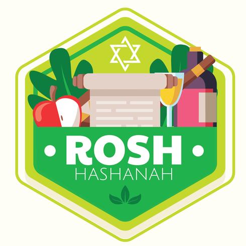 Diseño vectorial de Rosh Hashaná Badge vector