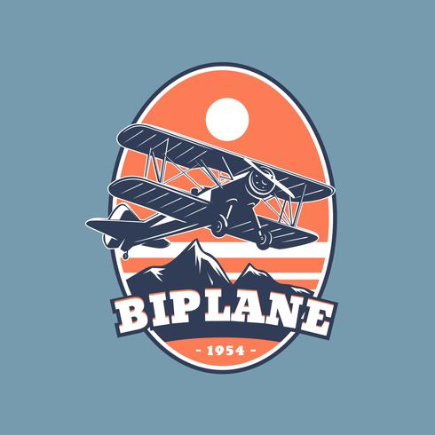 Biplane Emblem Vector